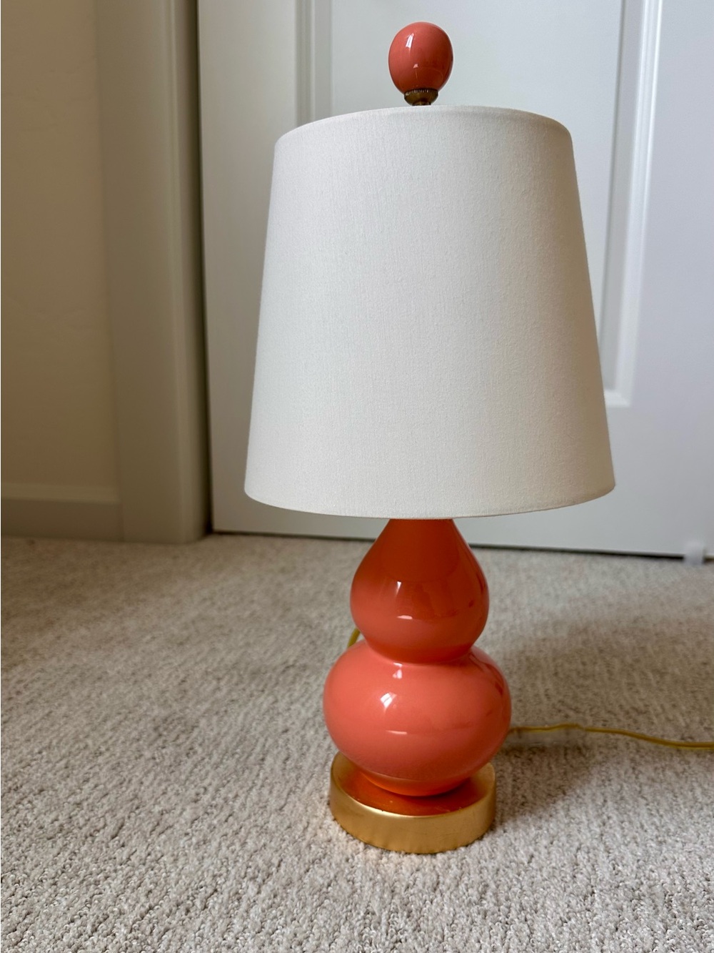 Caitlin Wilson Coral Pink Table Lamp with Shade Nursery Decor